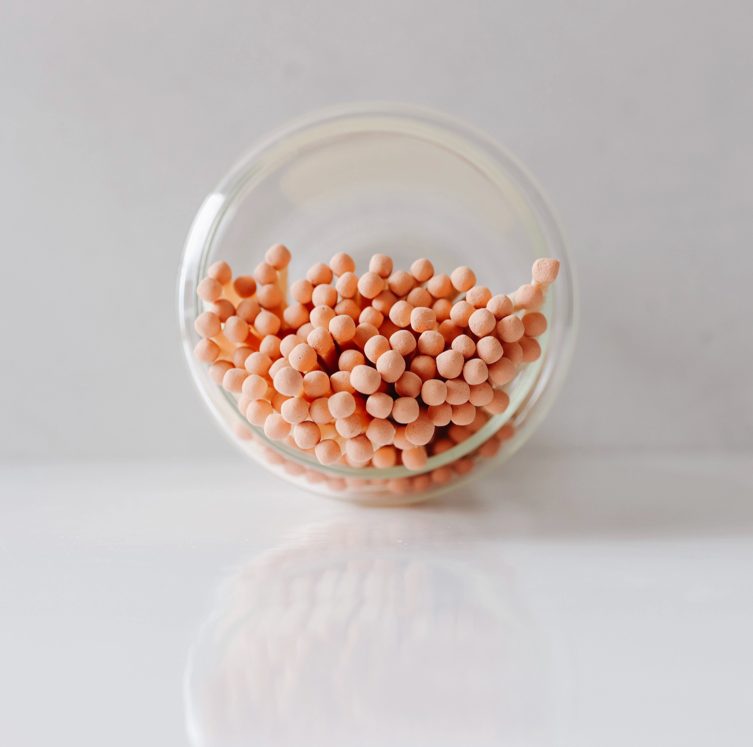 Orange Fireplace Matches in Wood Lid Jar
