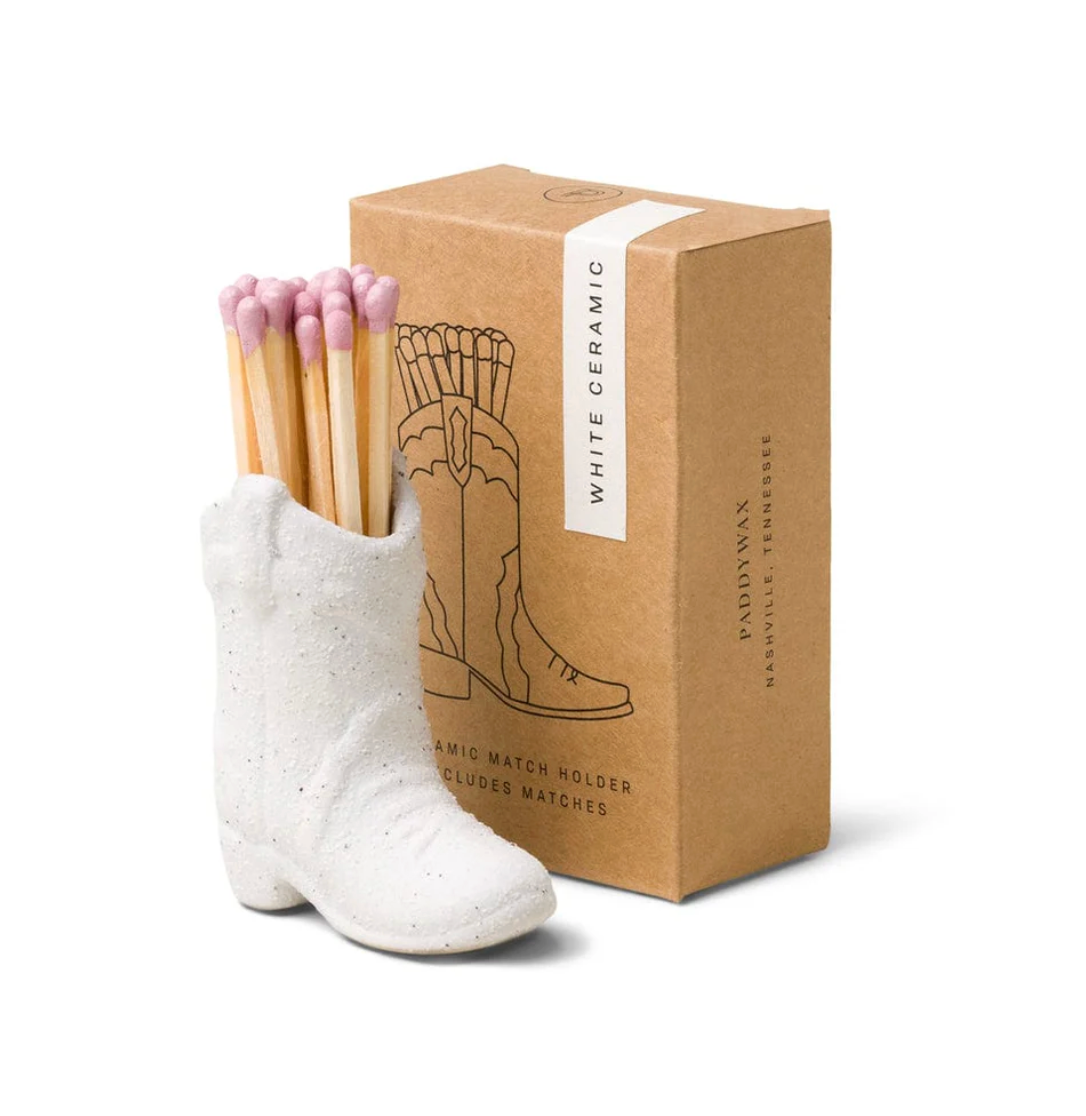 Cowboy Boot Match Holder - White